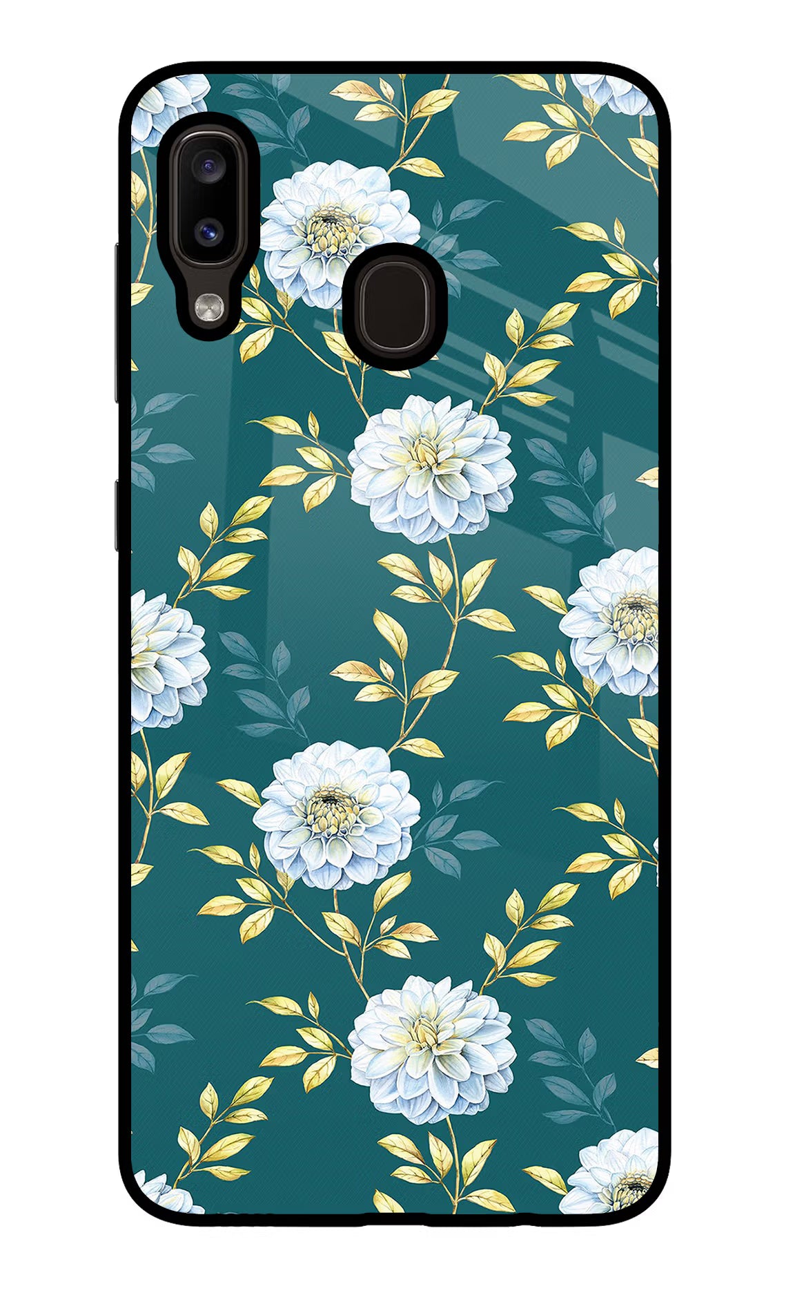 Flowers Samsung A20/M10s Glass Case Back Cover by Casekaro