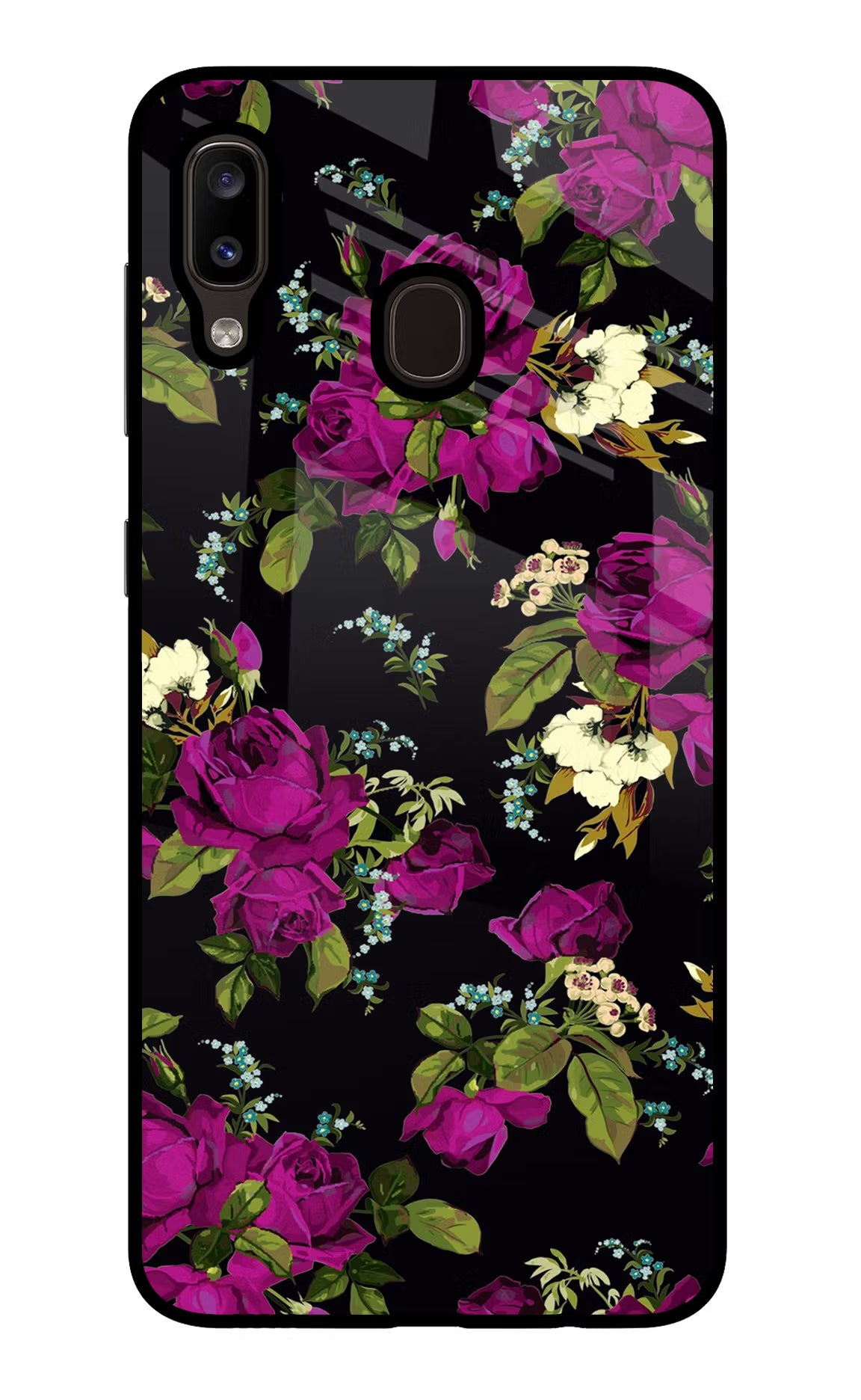 Flowers Samsung A20/M10s Glass Case Back Cover by Casekaro