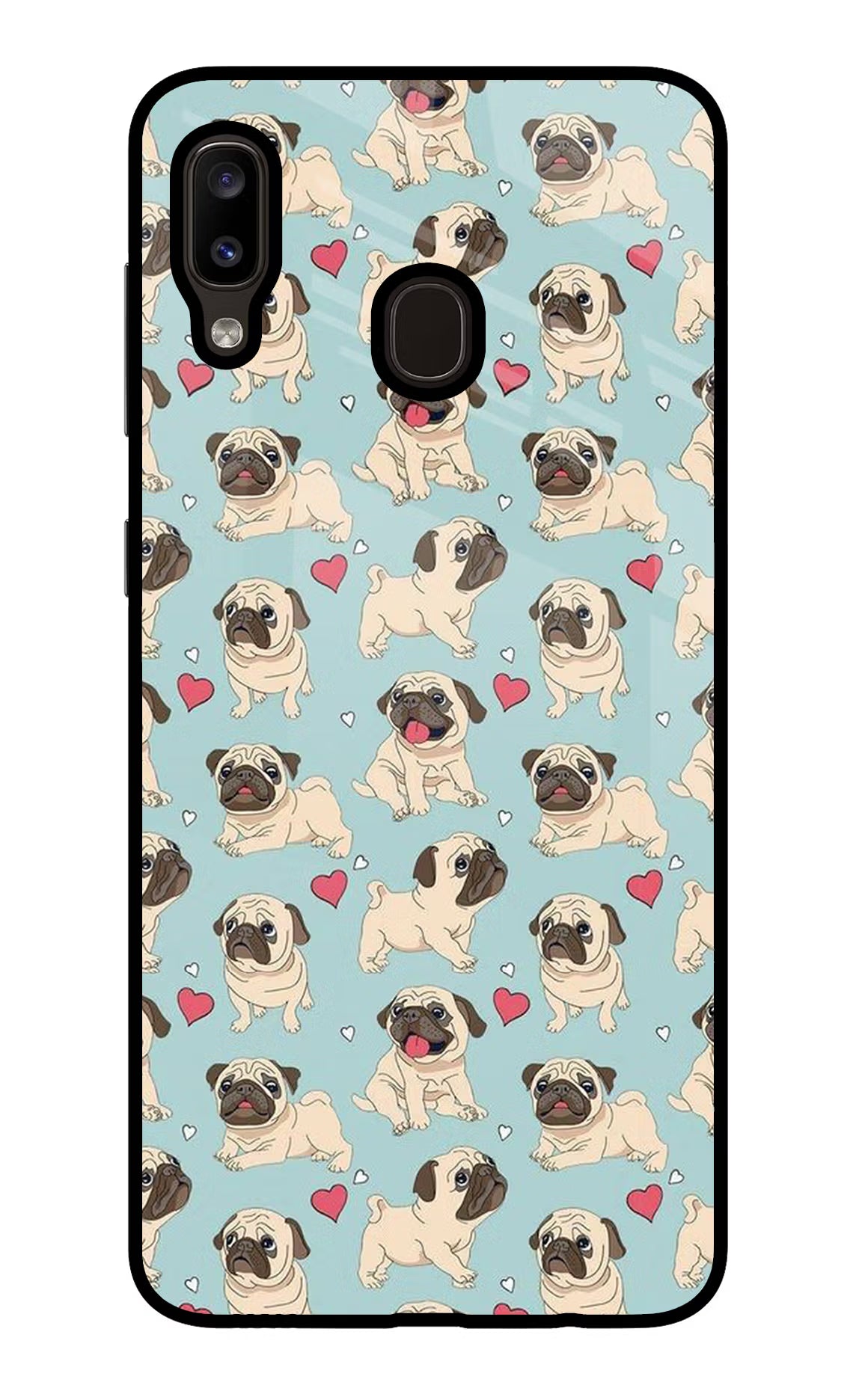 Pug Dog Samsung A20/M10s Glass Case Back Cover by Casekaro