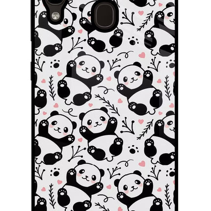 Cute Panda Samsung A20/M10s Glass Case Back Cover by Casekaro