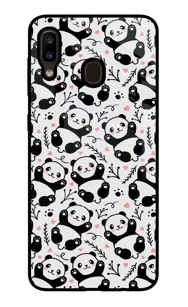 Cute Panda Samsung A20/M10s Glass Case Back Cover by Casekaro