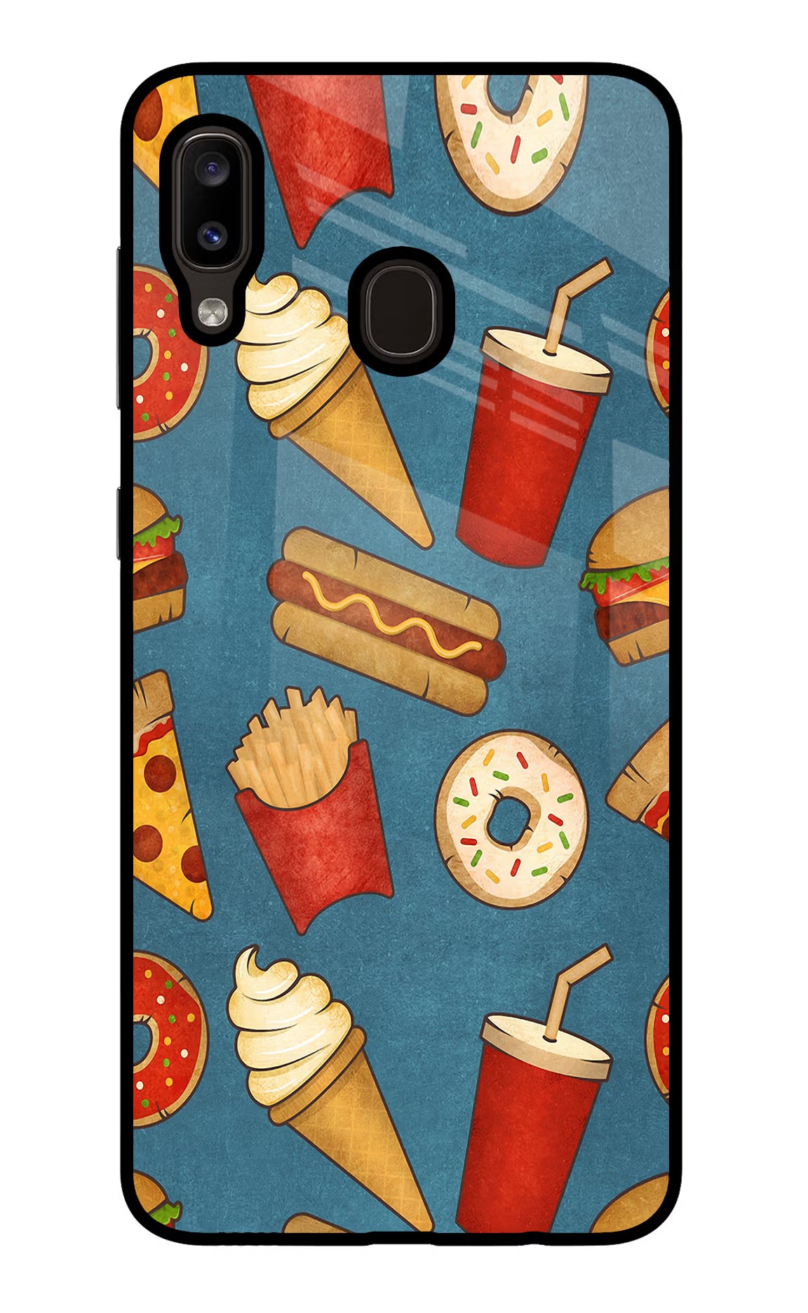 Foodie Samsung A20/M10s Glass Case Back Cover by Casekaro