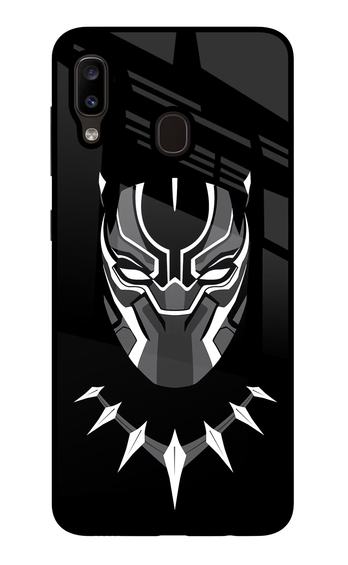 Black Panther Samsung A20/M10s Glass Case Back Cover by Casekaro