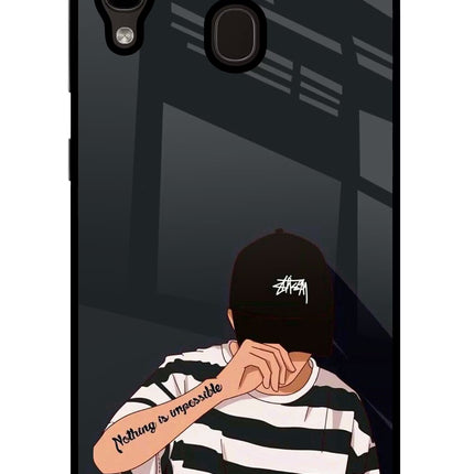 Aesthetic Boy Samsung A20/M10s Glass Case Back Cover by Casekaro