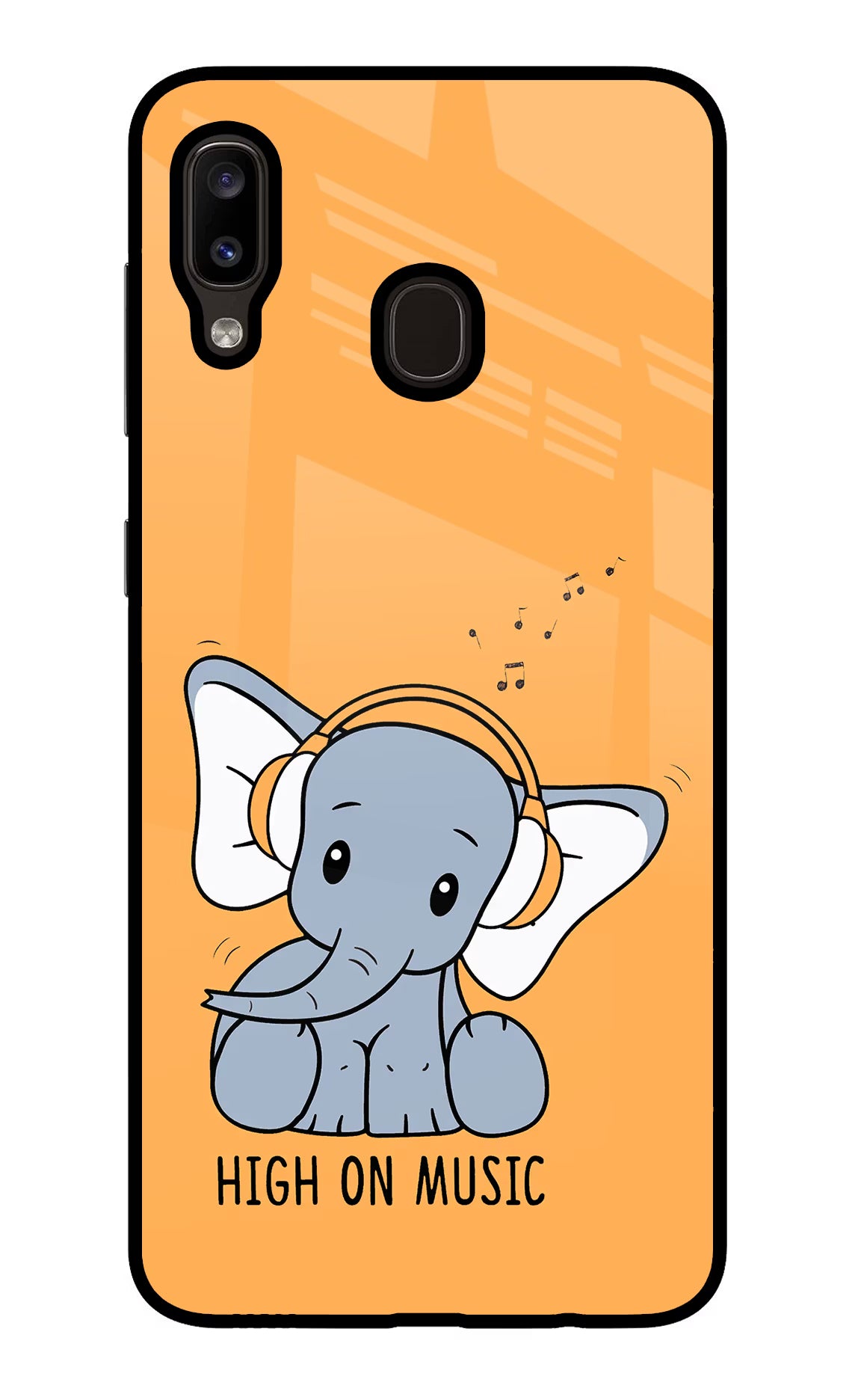 High On Music Samsung A20/M10s Glass Case