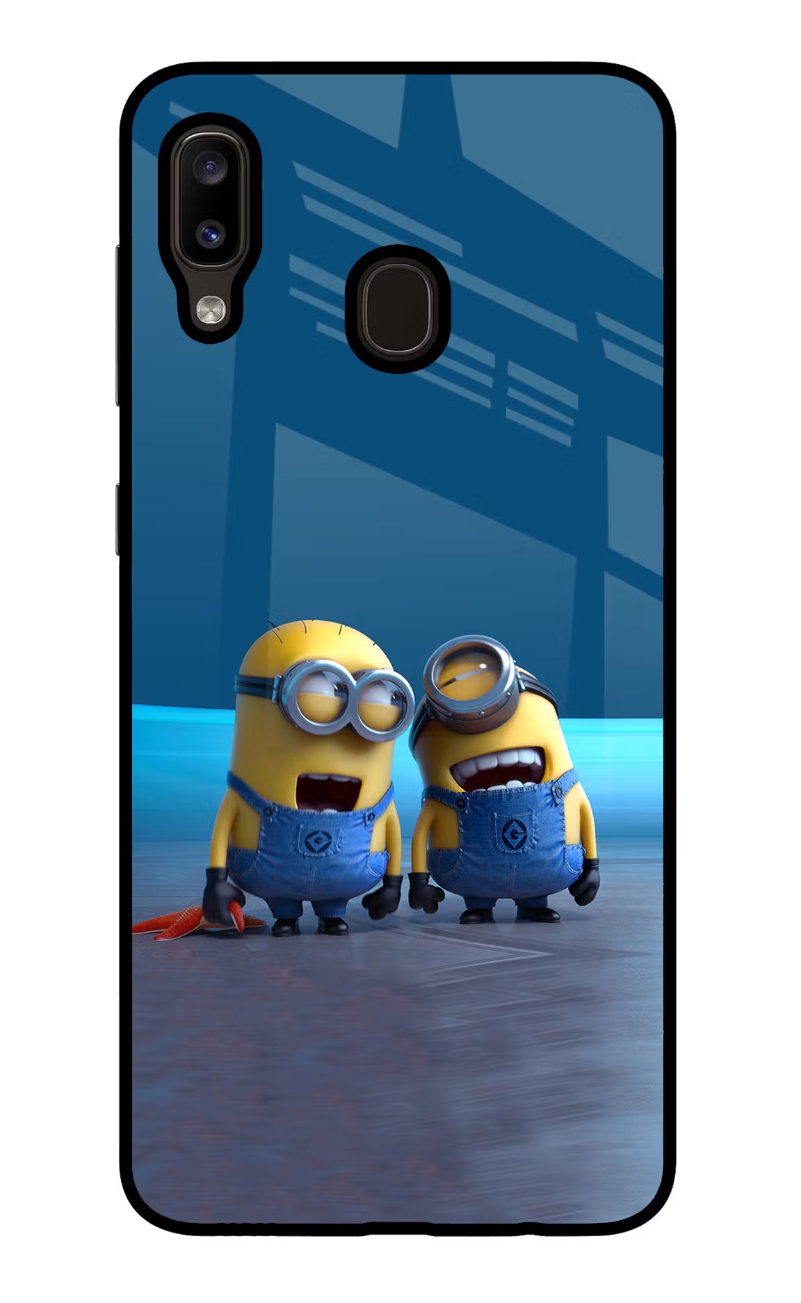 Minion Laughing Samsung A20/M10s Glass Case Back Cover by Casekaro