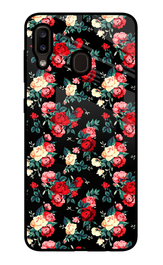 Rose Pattern Samsung A20/M10s Glass Case
