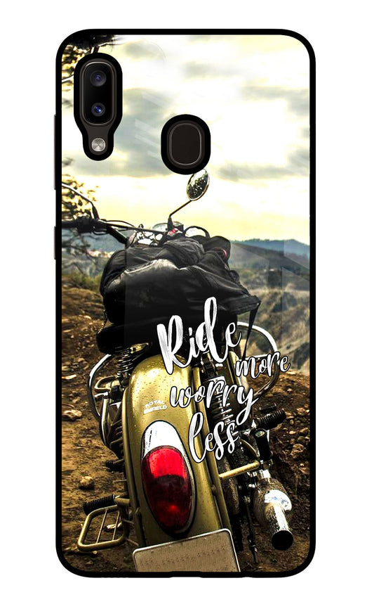 Ride More Worry Less Samsung A20/M10s Glass Case