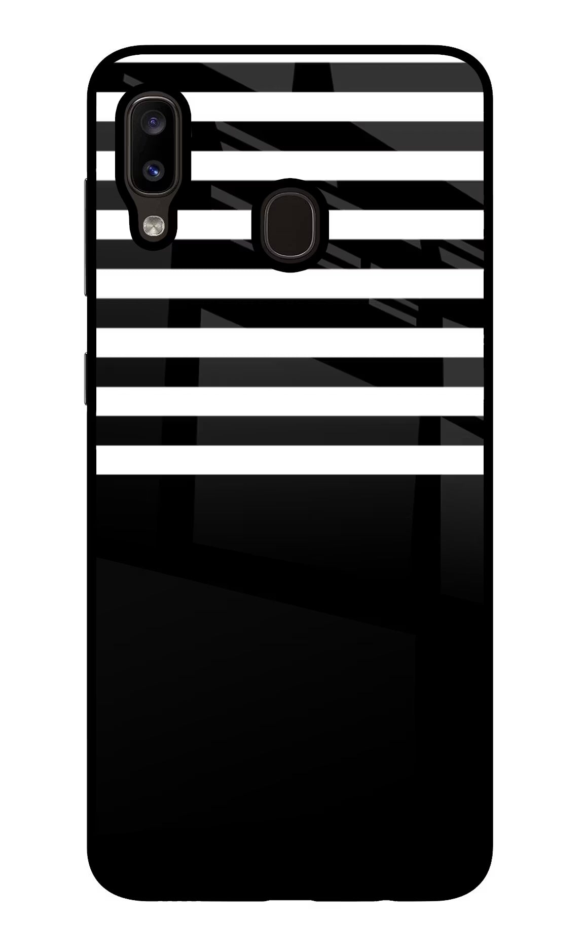 Black and White Print Samsung A20/M10s Glass Case Back Cover by Casekaro