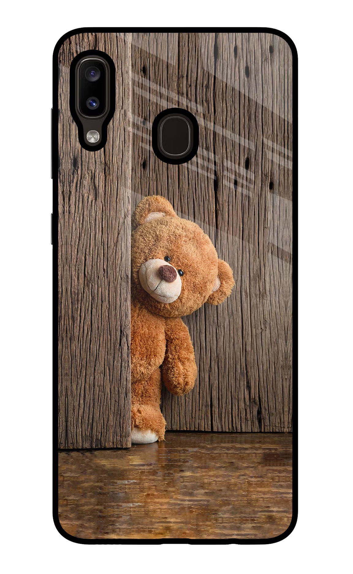 Teddy Wooden Samsung A20/M10s Glass Case Back Cover by Casekaro