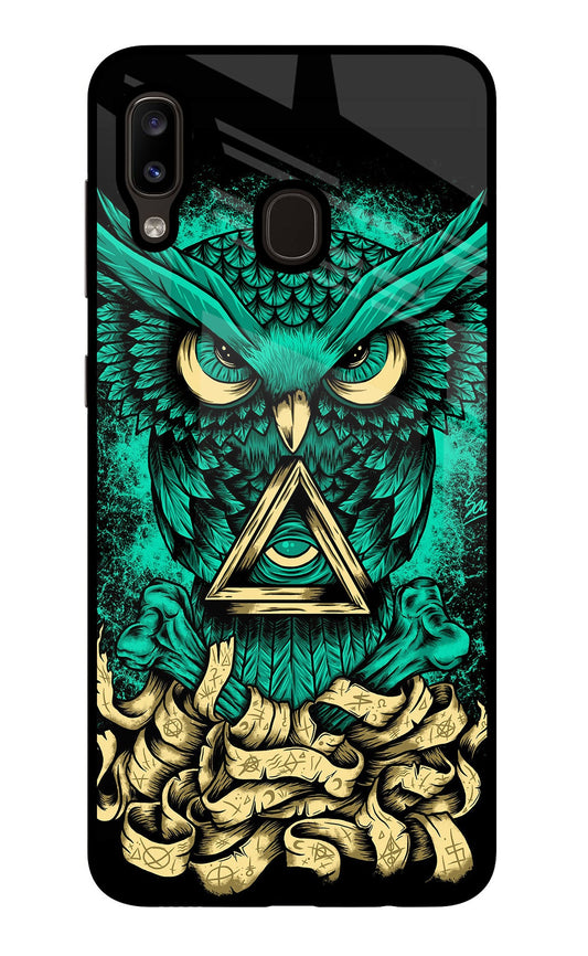 Green Owl Samsung A20/M10s Glass Case