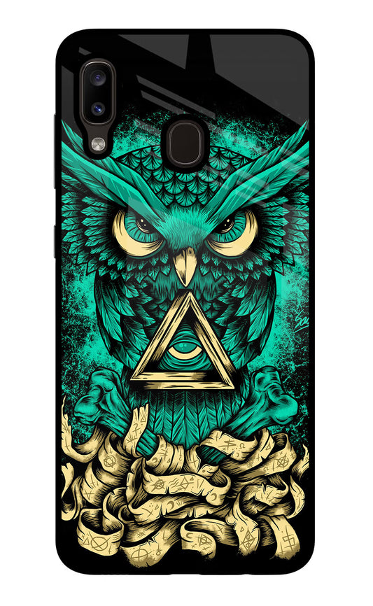 Green Owl Samsung A20/M10s Glass Case