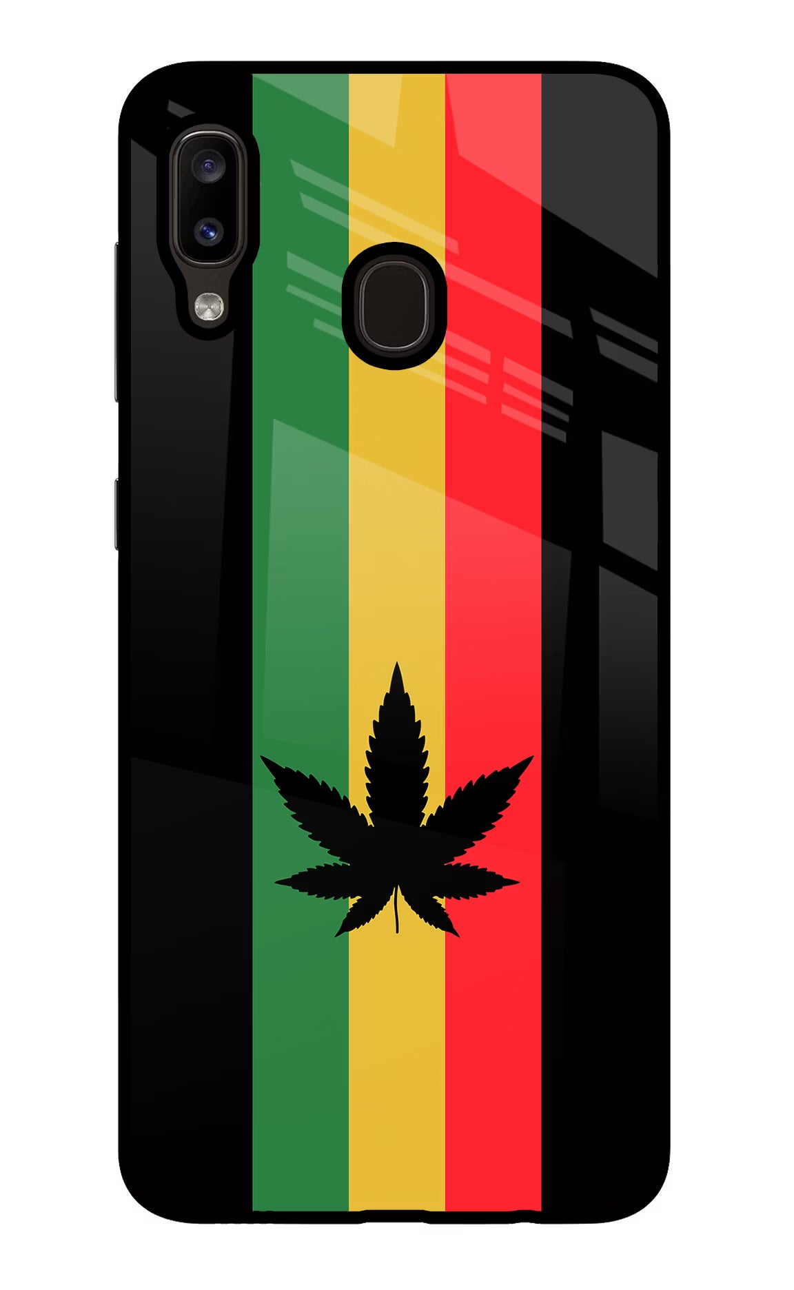 Weed Flag Samsung A20/M10s Glass Case Back Cover by Casekaro