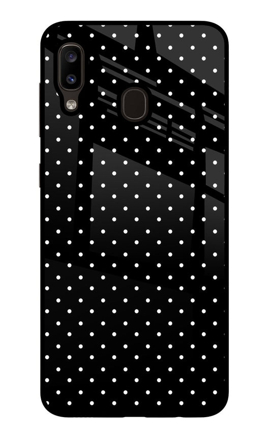 White Dots Samsung A20/M10s Glass Case