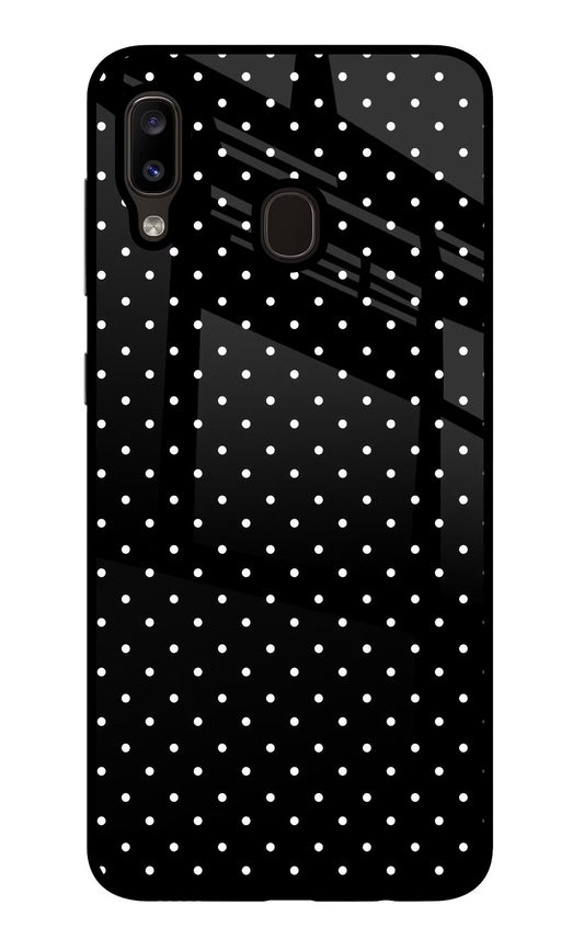 White Dots Samsung A20/M10s Glass Case