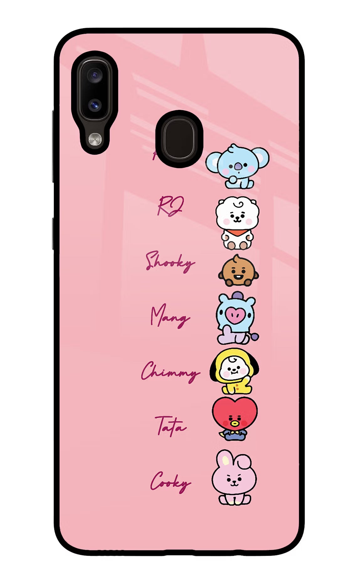 BTS names Samsung A20/M10s Glass Case