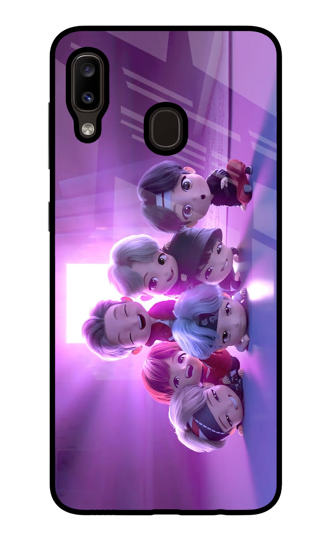 BTS Chibi Samsung A20/M10s Glass Case Back Cover by Casekaro