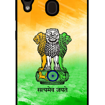 Satyamev Jayate Flag Samsung A20/M10s Glass Case Back Cover by Casekaro