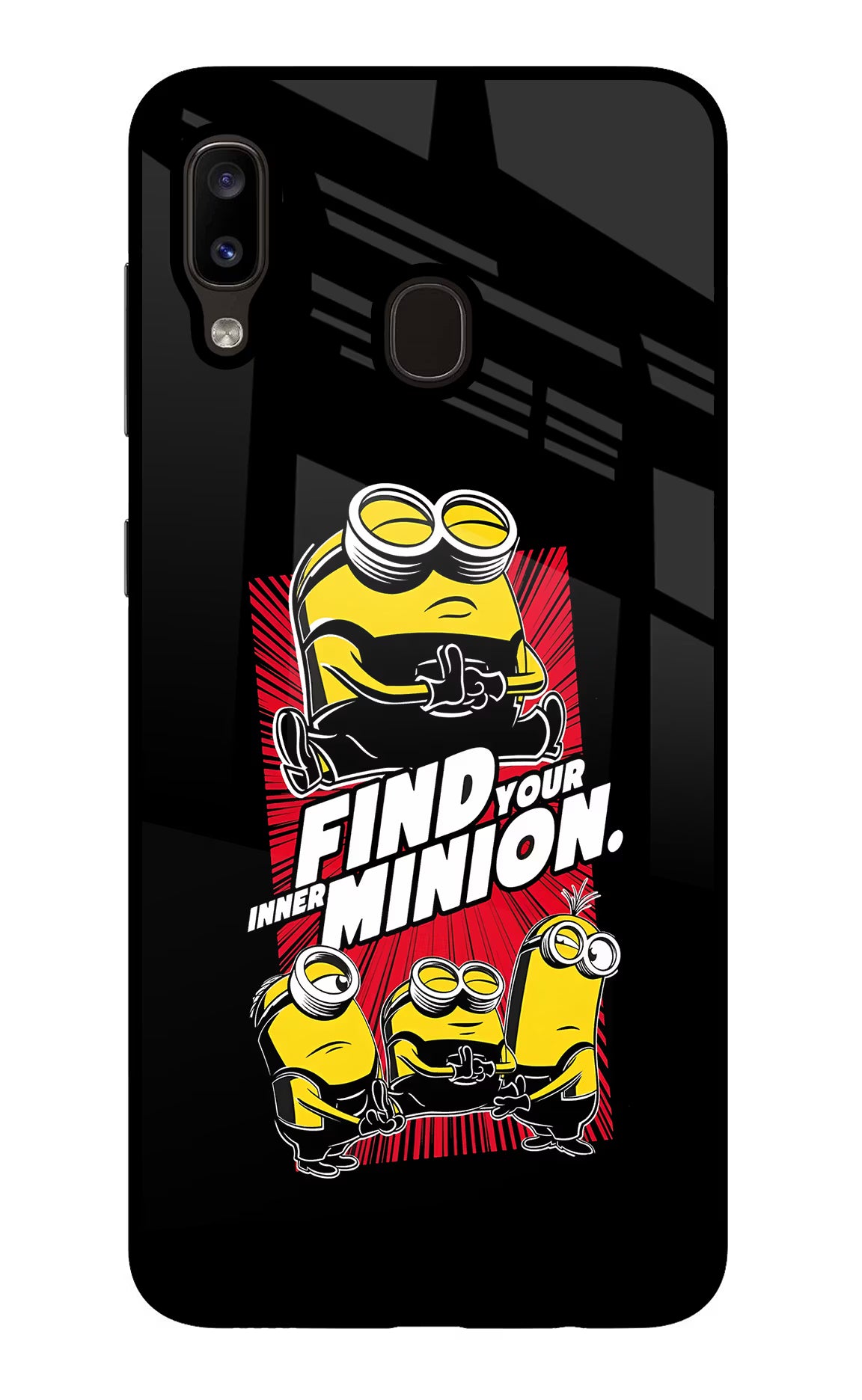 Find your inner Minion Samsung A20/M10s Glass Case Back Cover by Casekaro