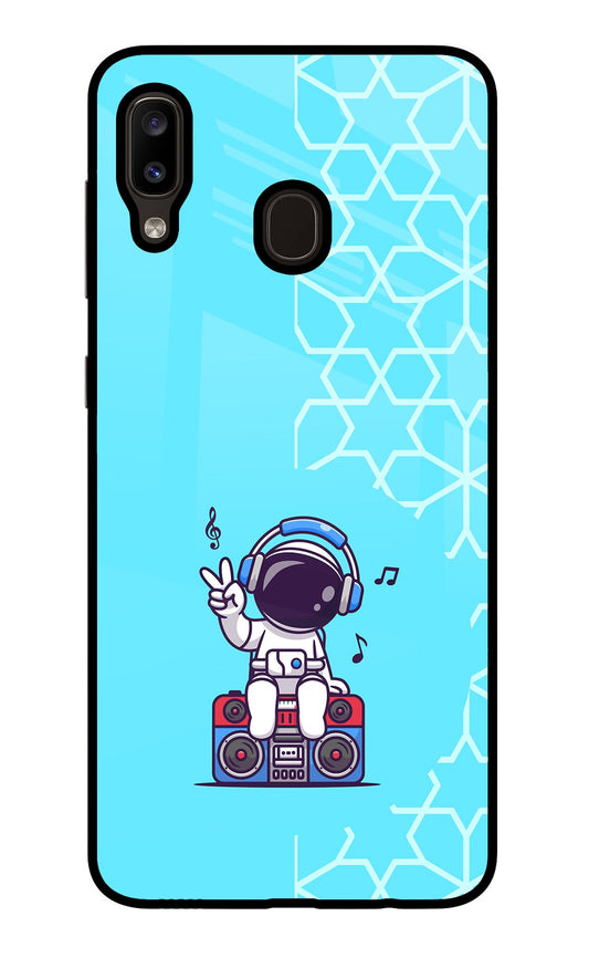 Cute Astronaut Chilling Samsung A20/M10s Glass Case