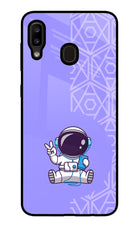 Cute Astronaut Chilling Samsung A20/M10s Glass Case