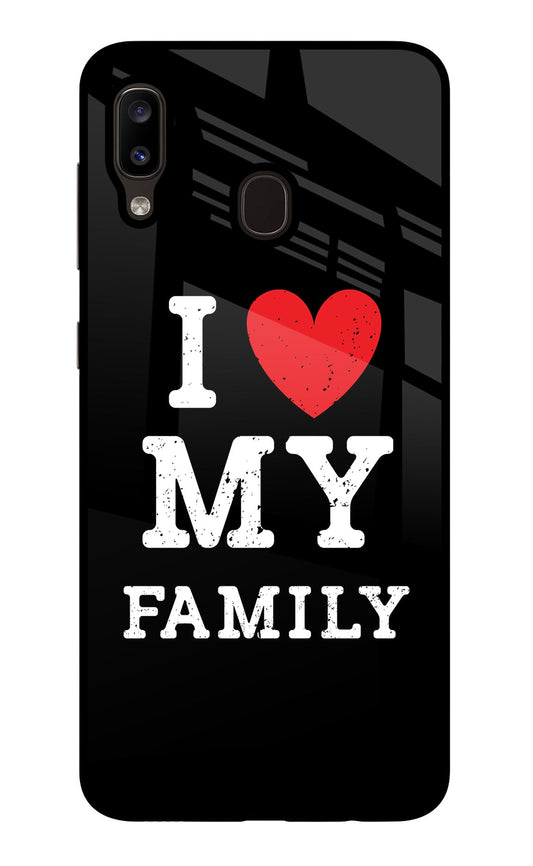 I Love My Family Samsung A20/M10s Glass Case