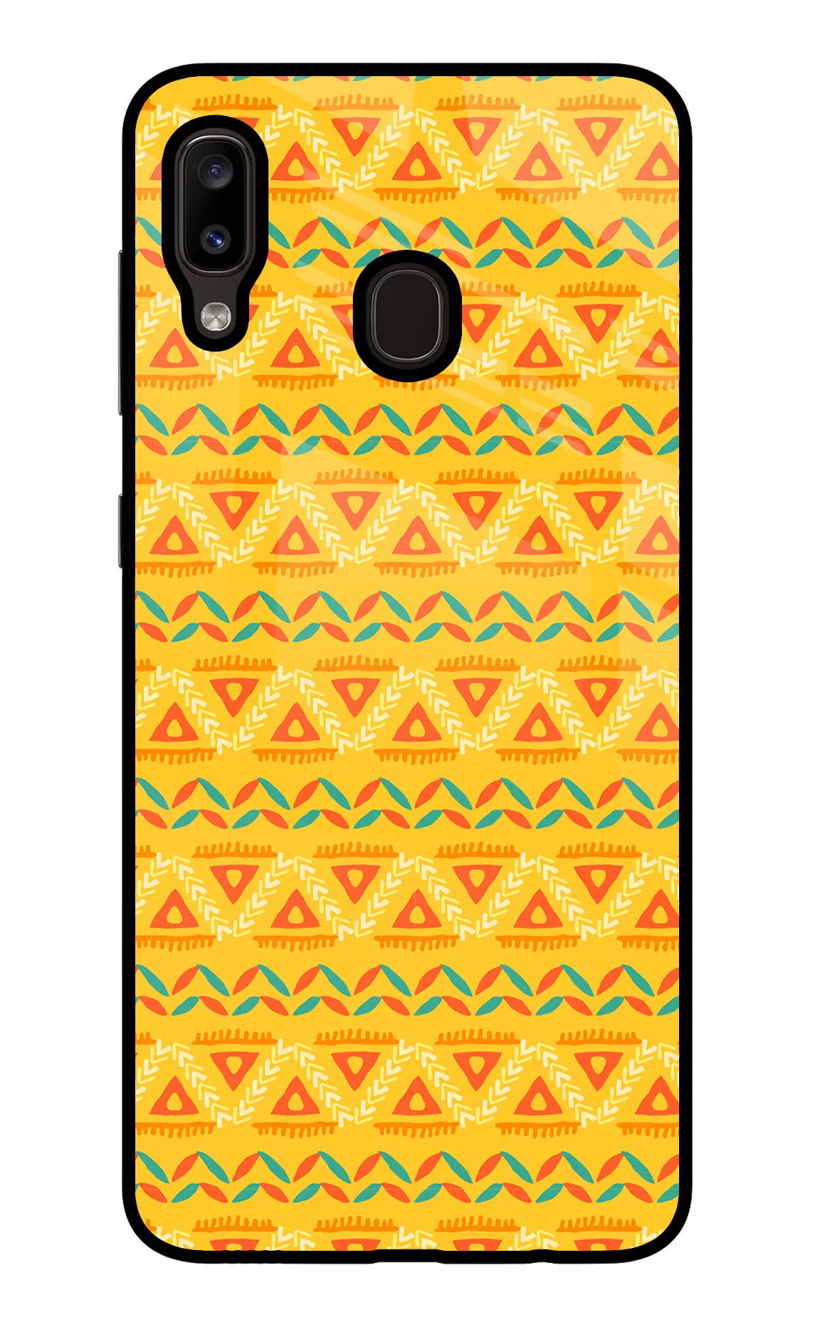 Tribal Pattern Samsung A20/M10s Glass Case Back Cover by Casekaro