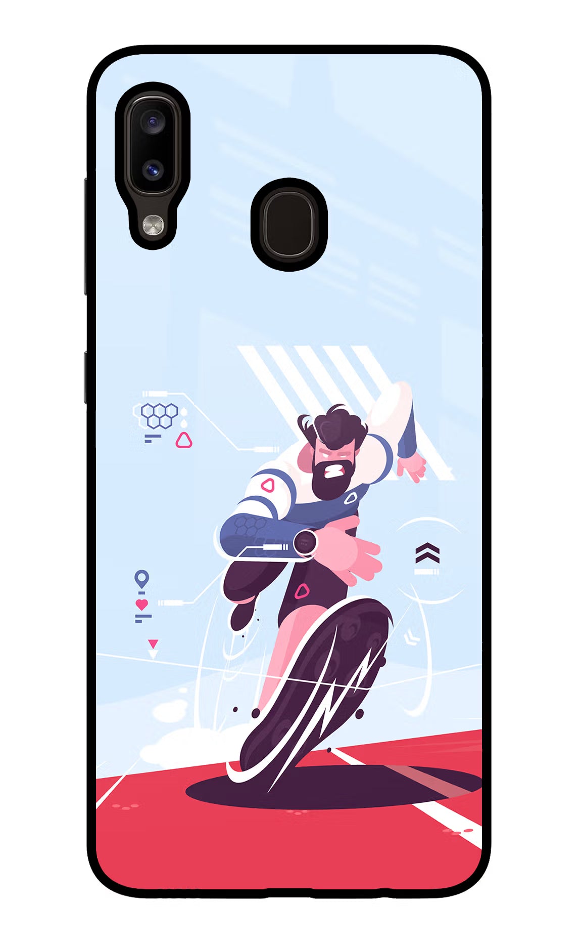 Run Pro Samsung A20/M10s Glass Case Back Cover by Casekaro