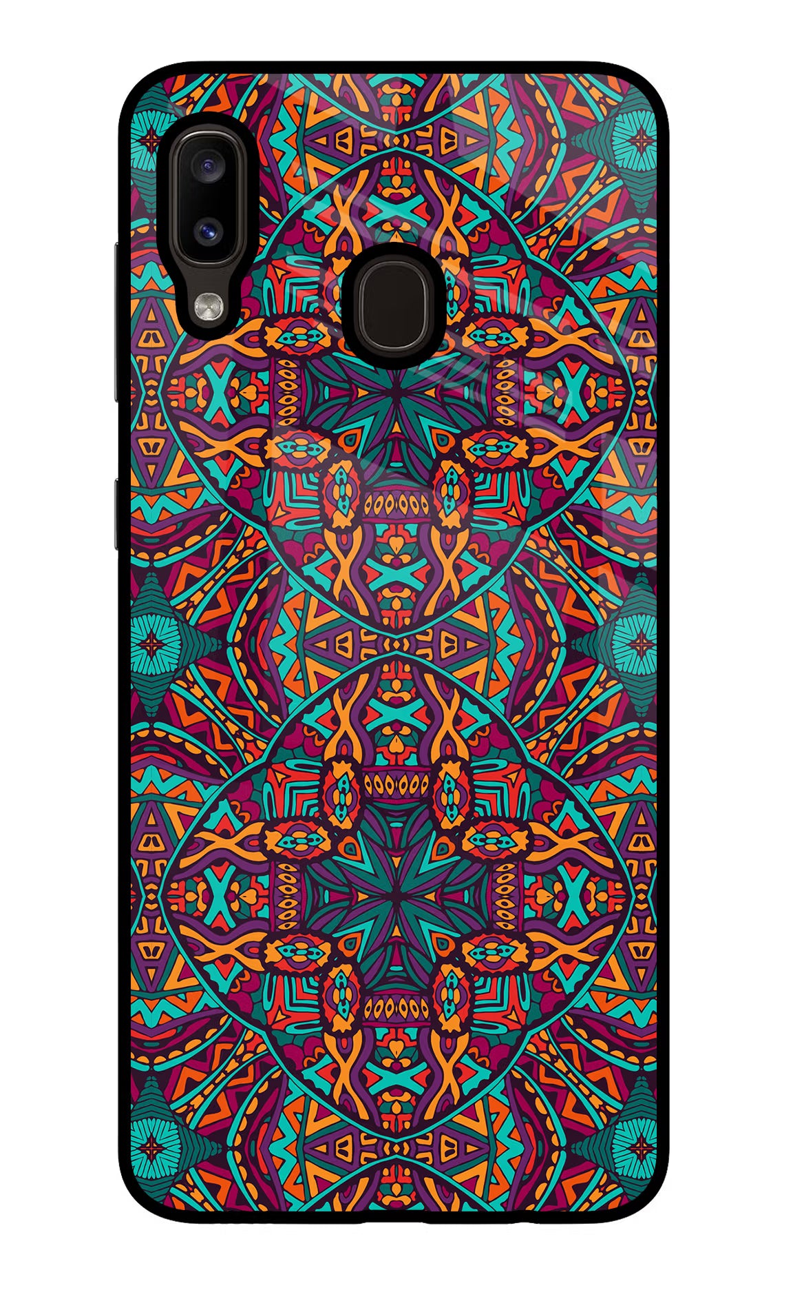 Colour Mandala Samsung A20/M10s Glass Case Back Cover by Casekaro