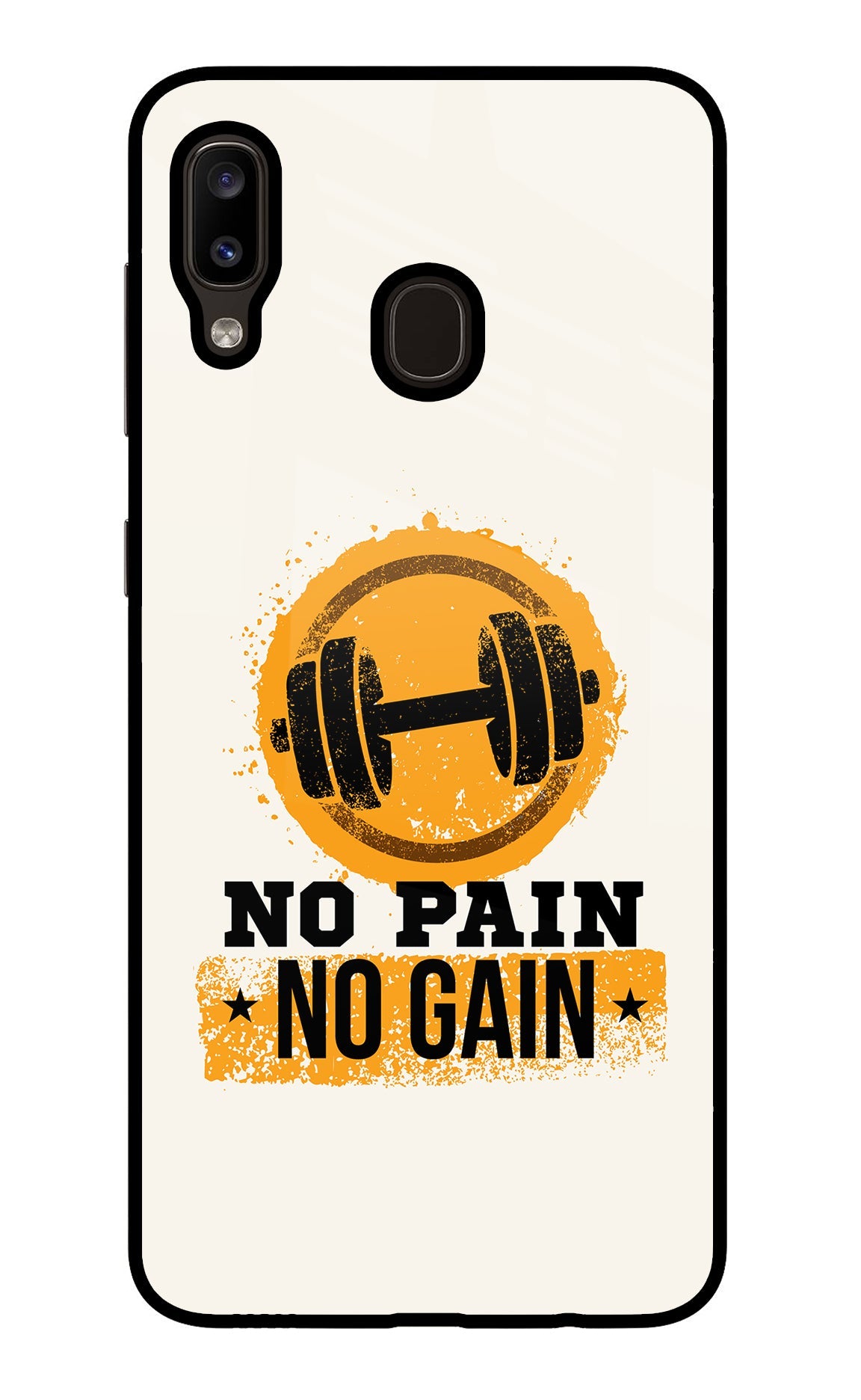 No Pain No Gain Samsung A20/M10s Glass Case