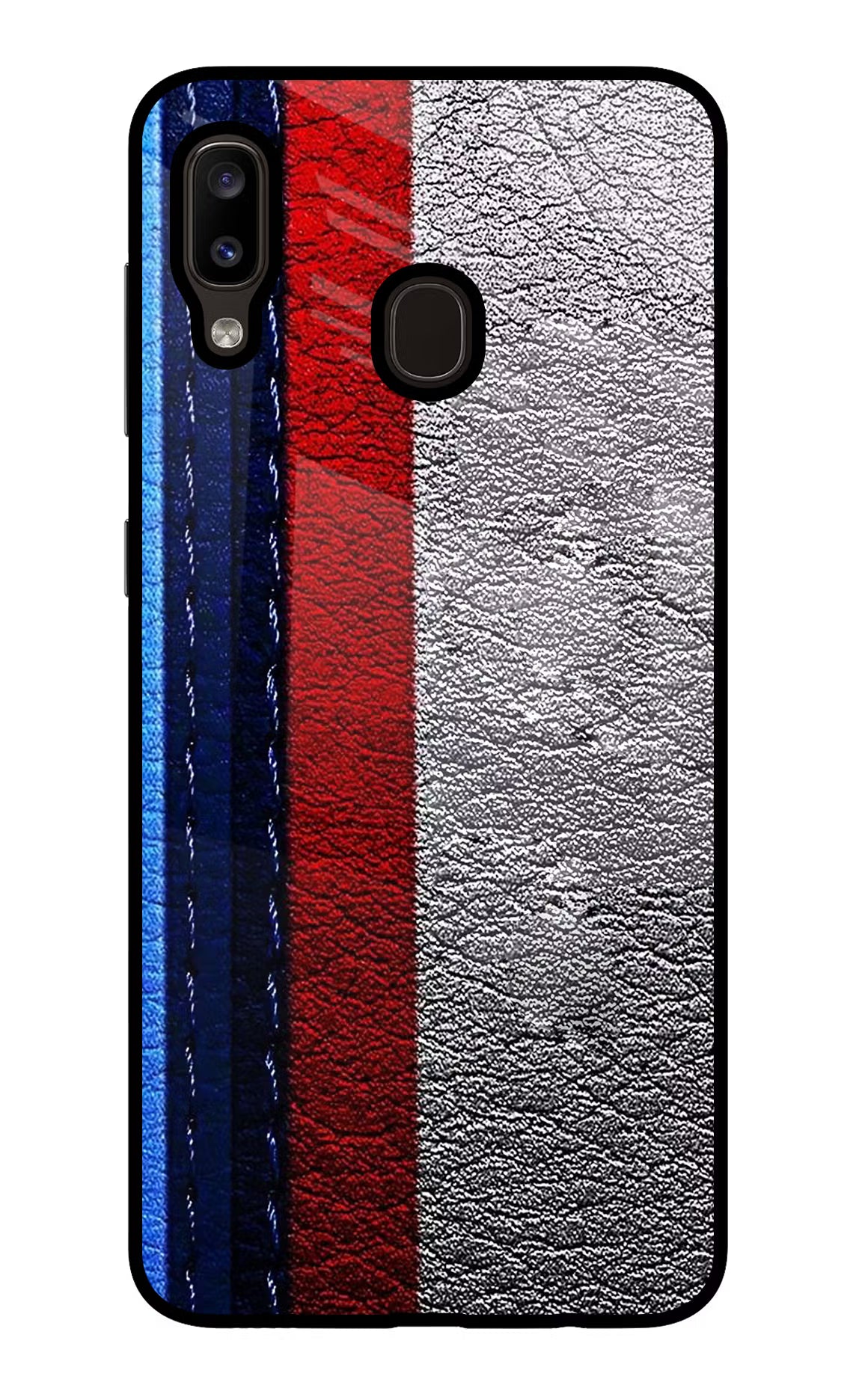 BMW Stripes Samsung A20/M10s Glass Case Back Cover by Casekaro