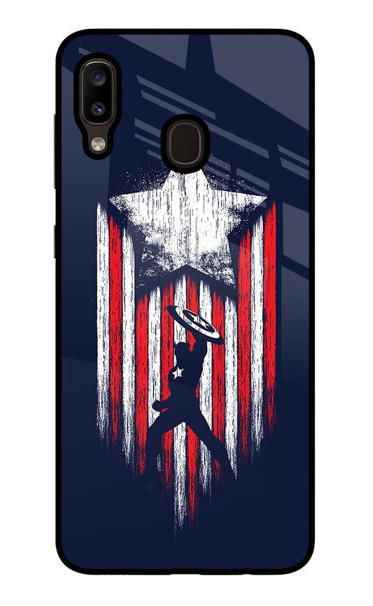 Captain America Marvel Art Samsung A20/M10s Glass Case