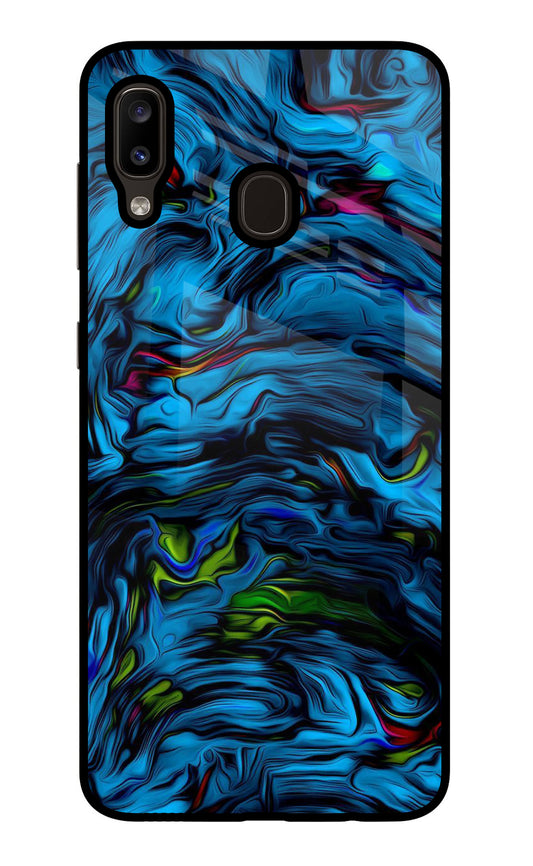 Dark Blue Abstract Samsung A20/M10s Glass Case