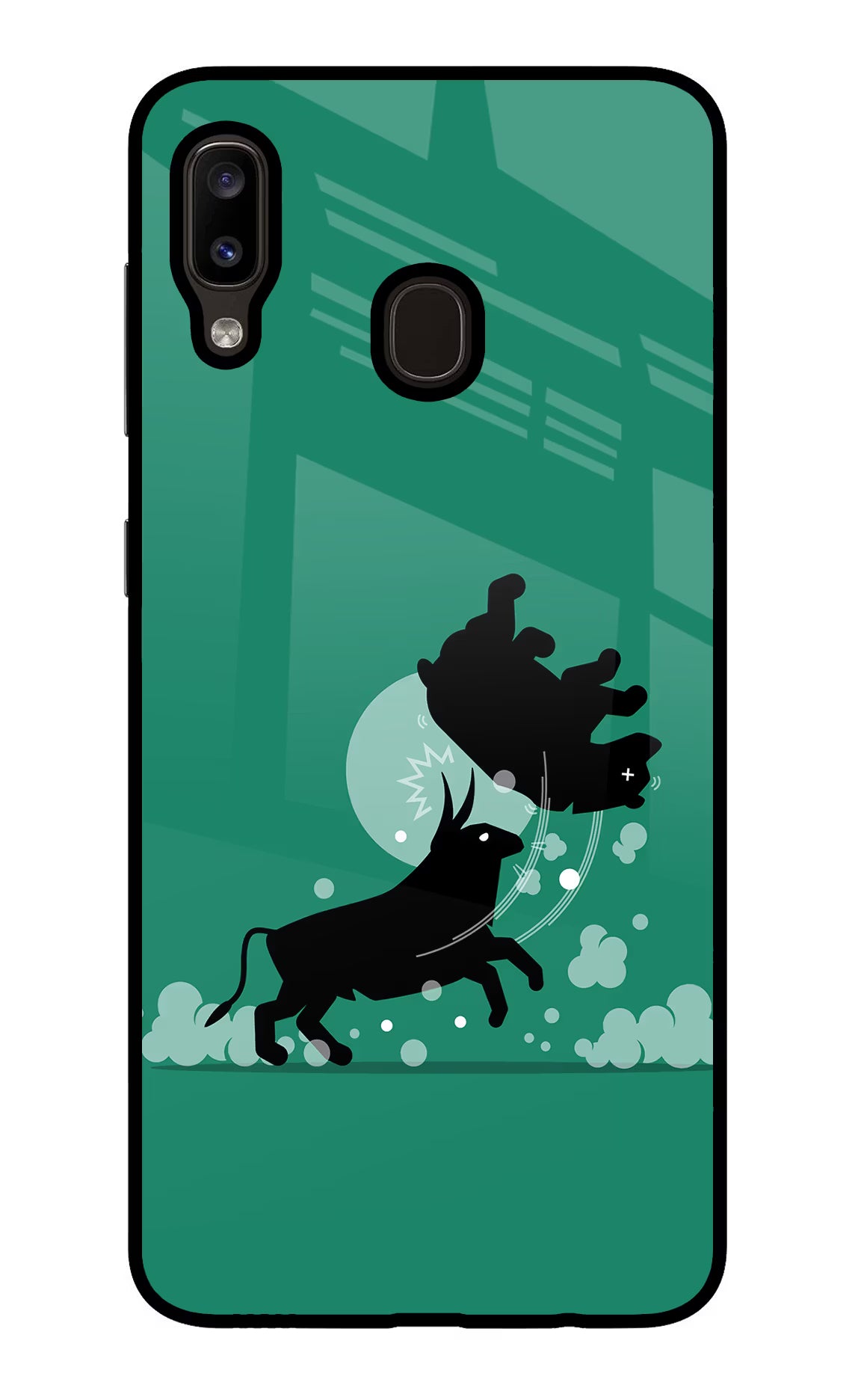 Bull Conqueror Samsung A20/M10s Glass Case