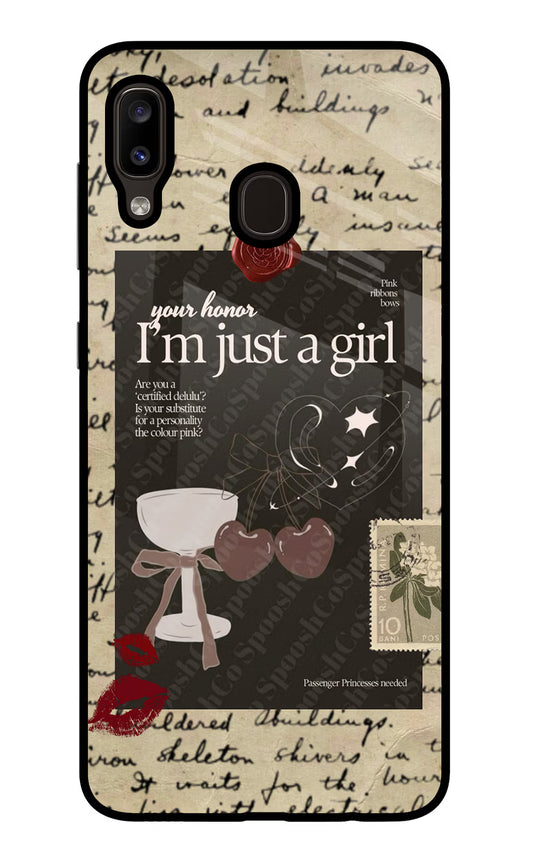 I am just a girl Samsung A20/M10s Glass Case