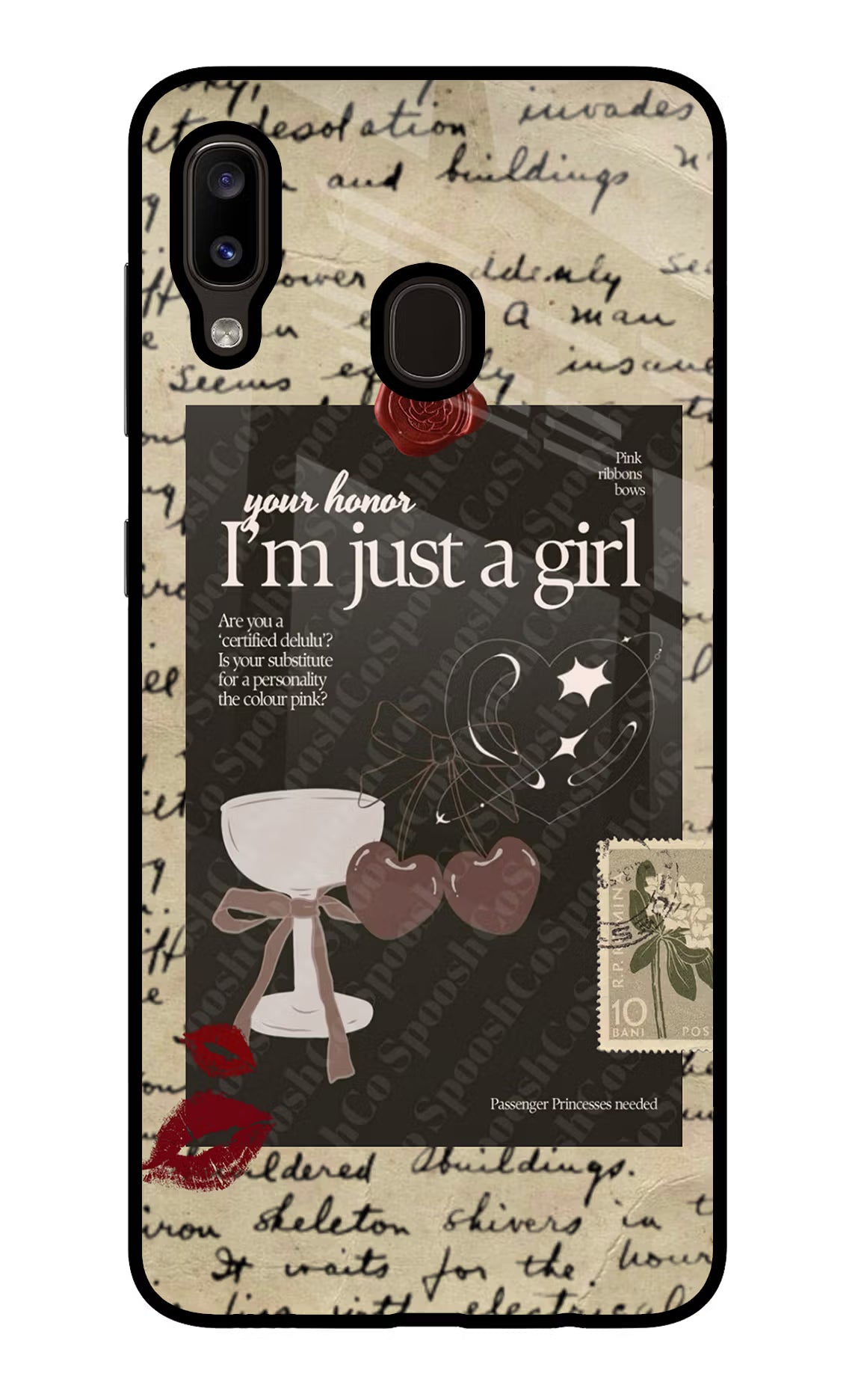 I am just a girl Samsung A20/M10s Glass Case Back Cover by Casekaro