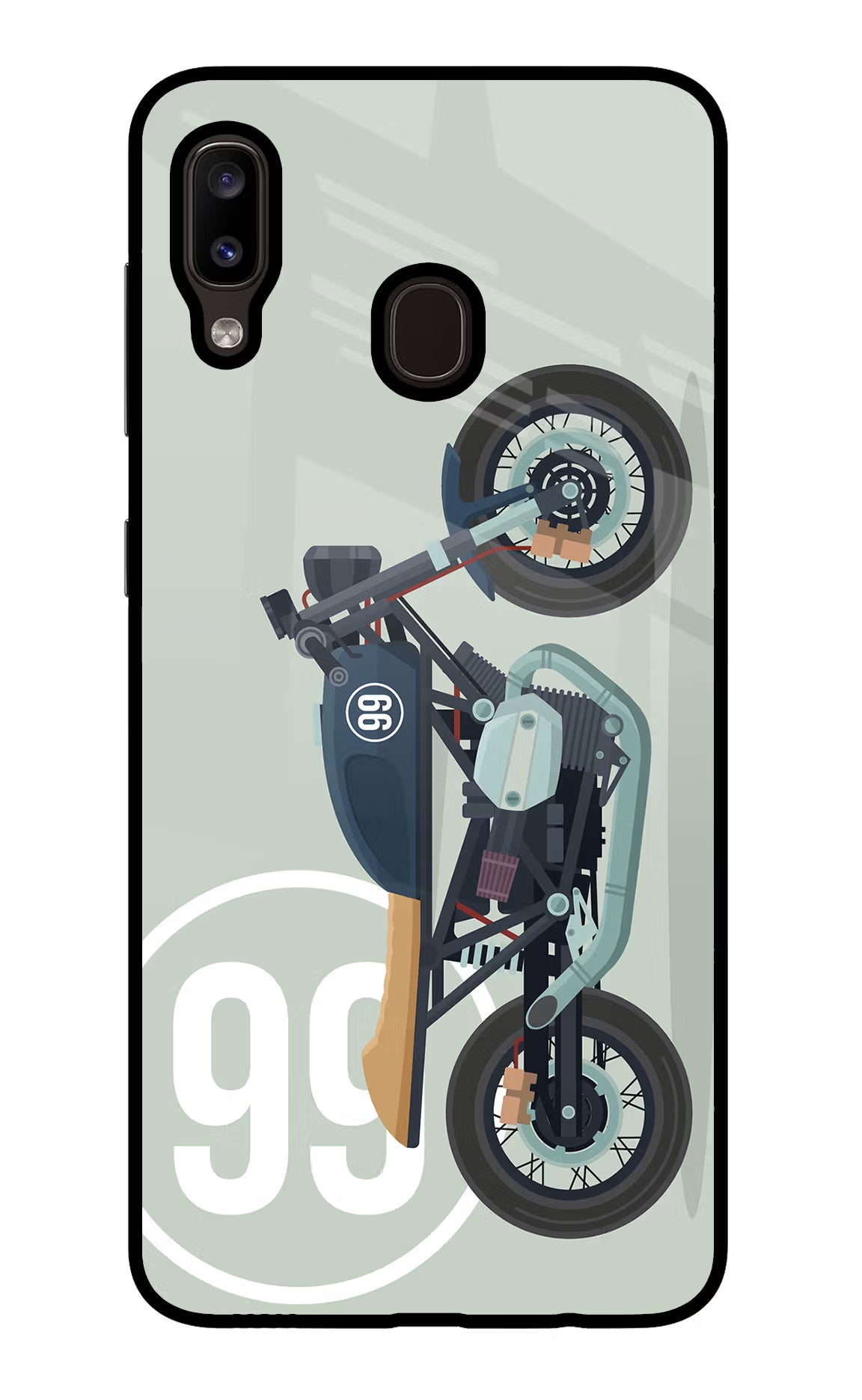 Classic Cafe Racer 99 Samsung A20/M10s Glass Case Back Cover by Casekaro