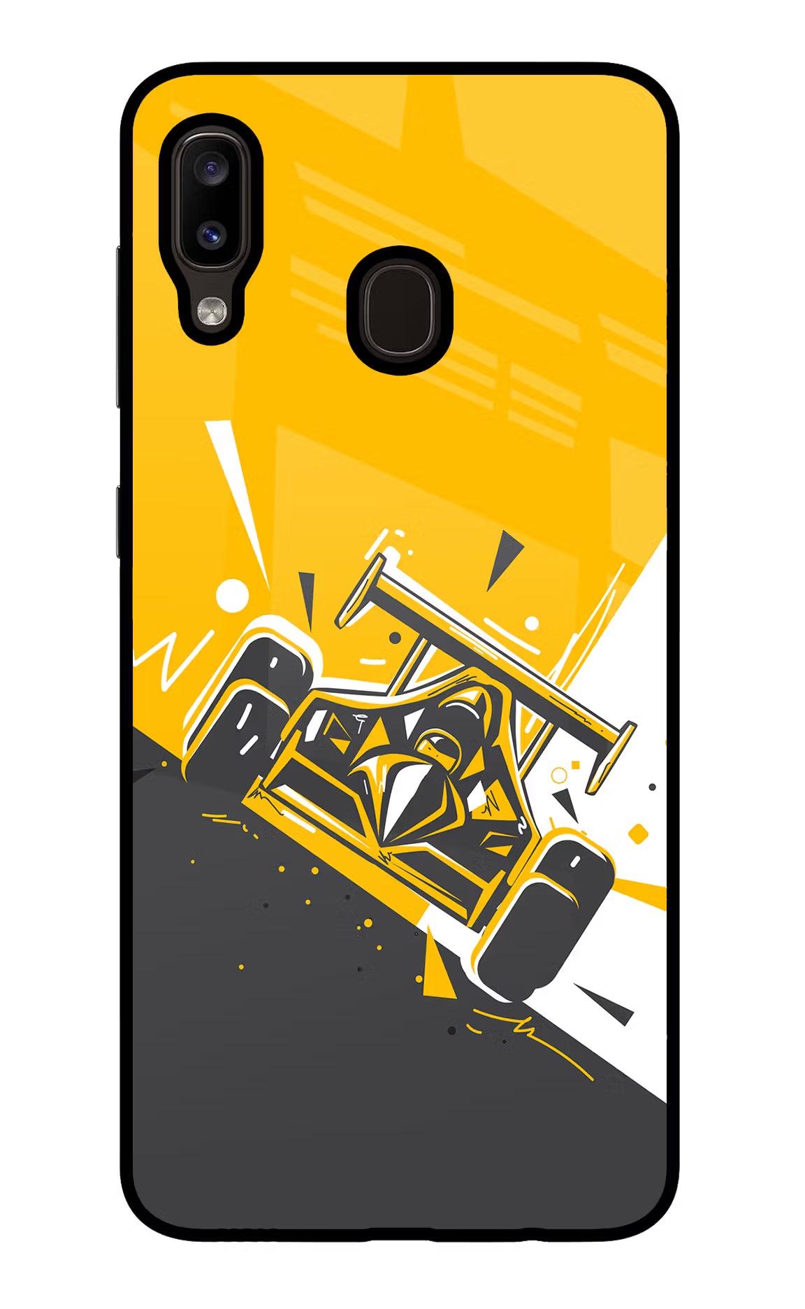 Track King Samsung A20/M10s Glass Case Back Cover by Casekaro