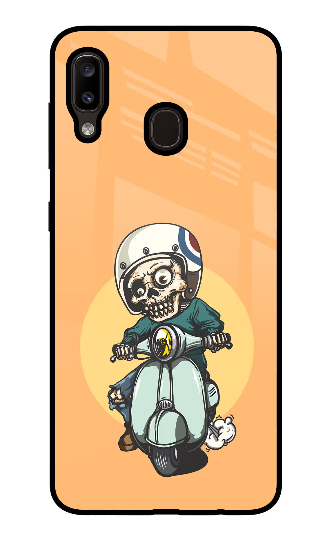 Undead Biker Samsung A20/M10s Glass Case Back Cover by Casekaro