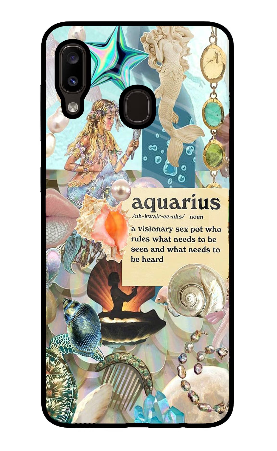 Aquarius Zodiac Samsung A20/M10s Glass Case