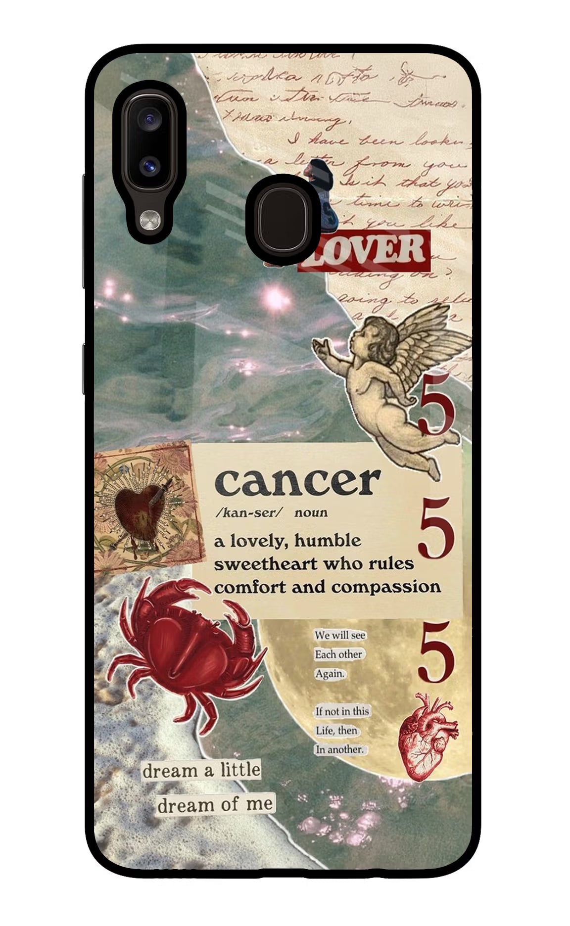 Cancer Zodiac Samsung A20/M10s Glass Case Back Cover by Casekaro
