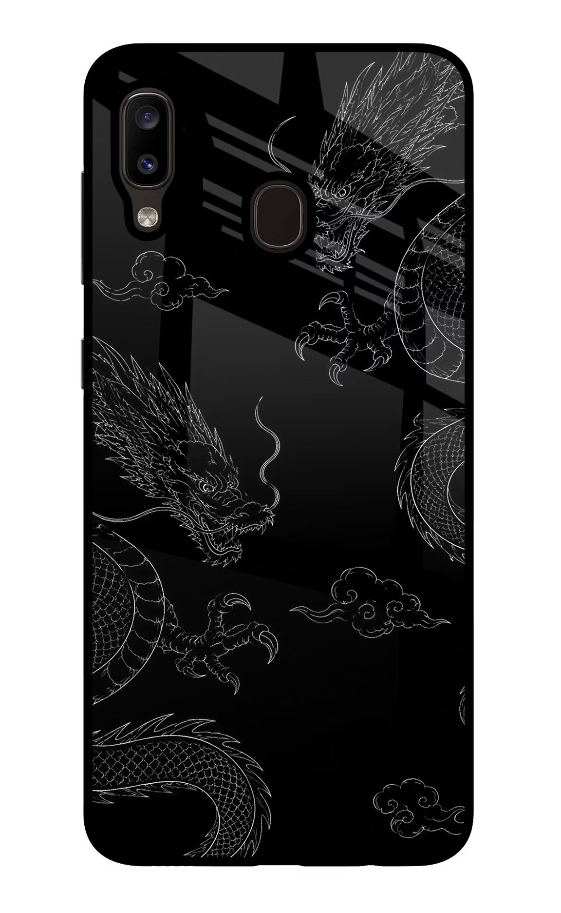 Twin Dragons Samsung A20/M10s Glass Case Back Cover by Casekaro