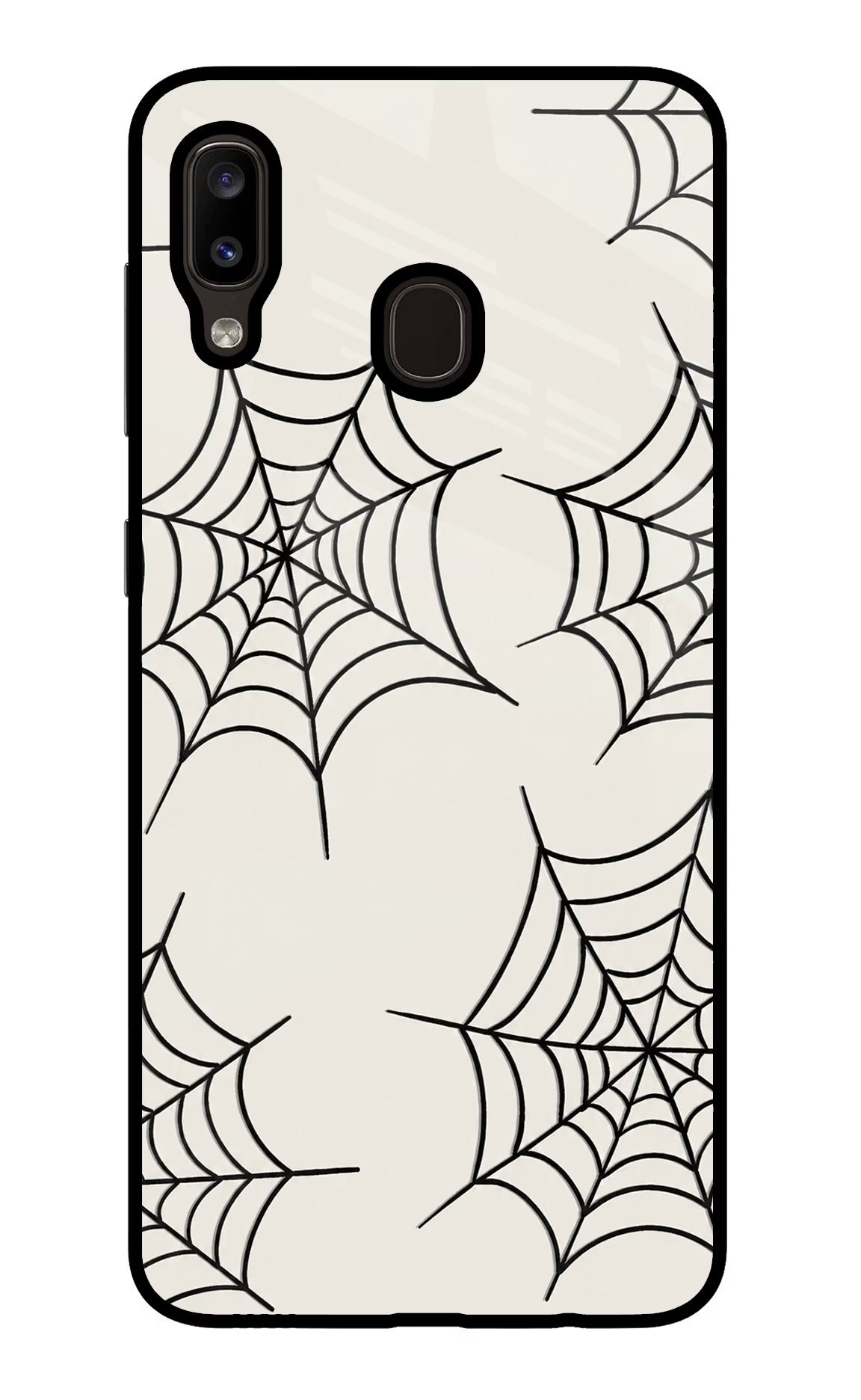 Spider Web Samsung A20/M10s Glass Case Back Cover by Casekaro
