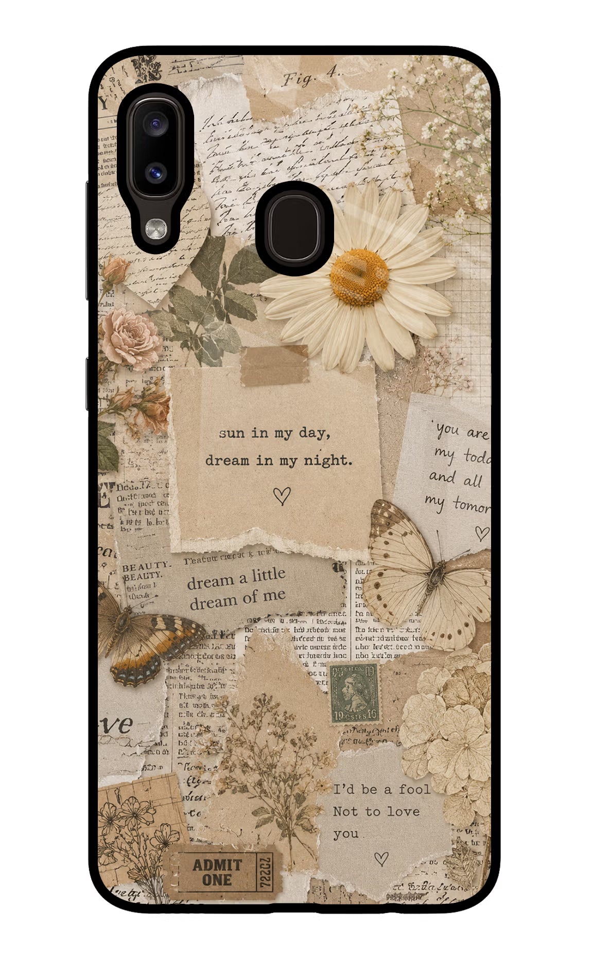 Vintage case Samsung A20/M10s Glass Case Back Cover by Casekaro