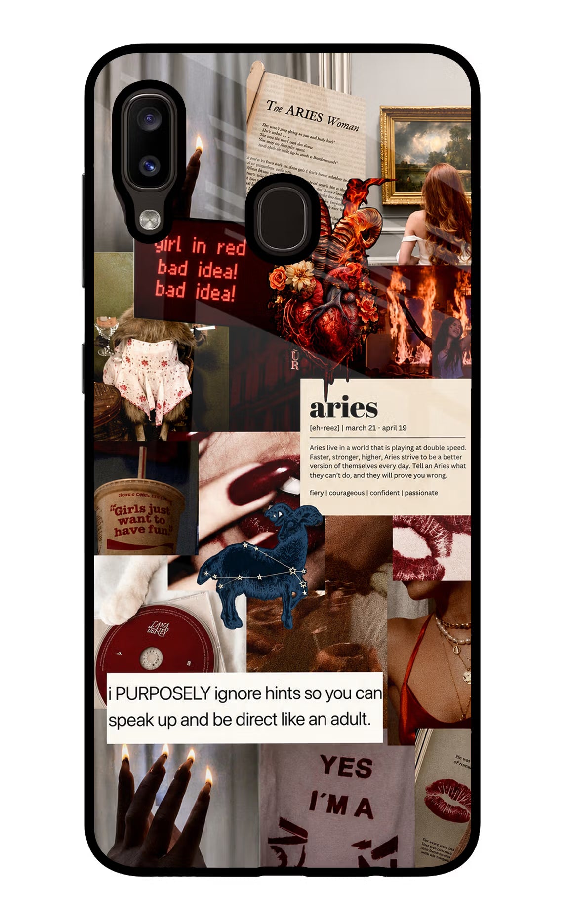 Zodiac Aries Samsung A20/M10s Glass Case