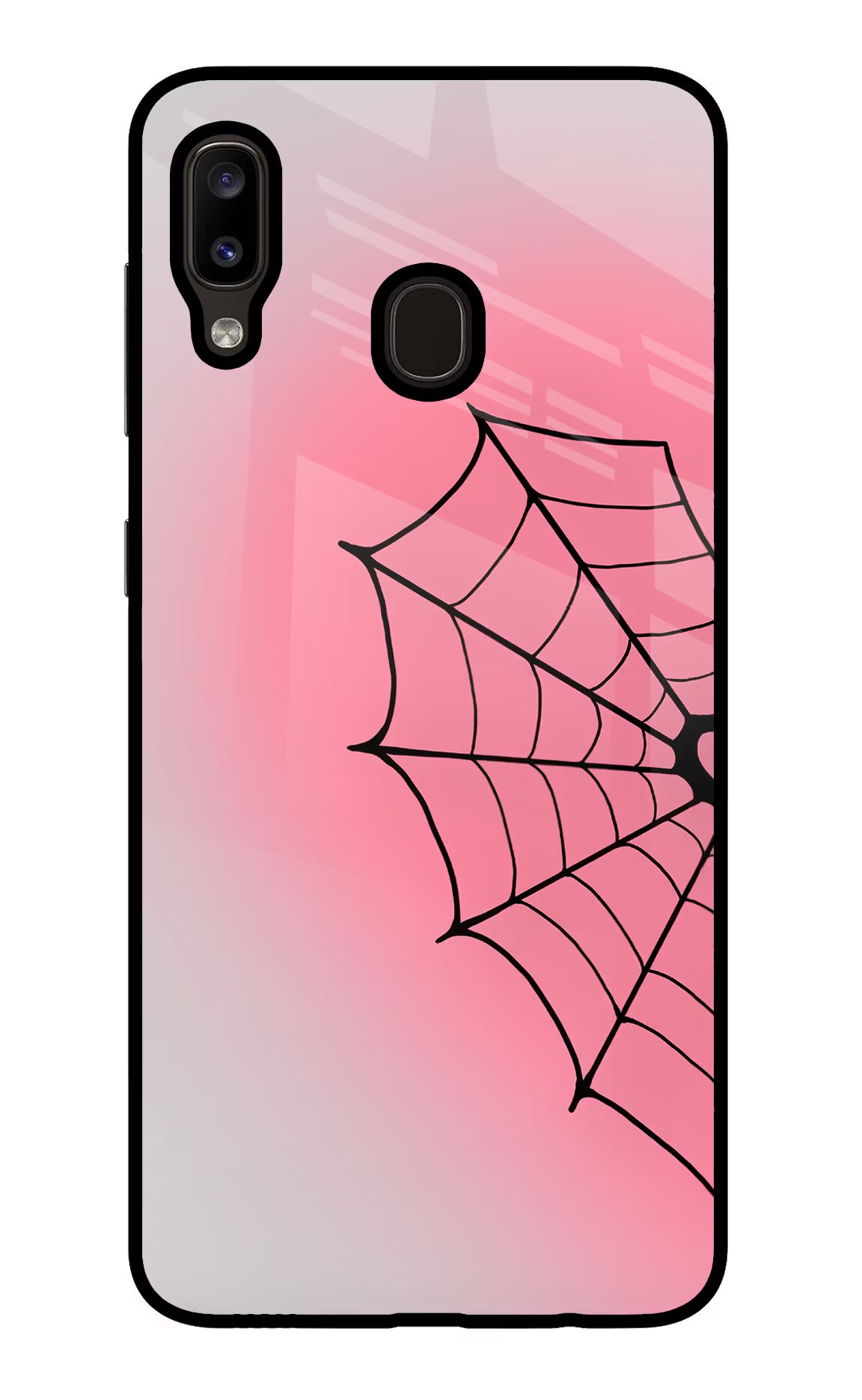 Pink Web Samsung A20/M10s Glass Case