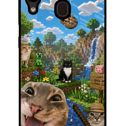Minecraft Cat Chaos Samsung A20/M10s Glass Case