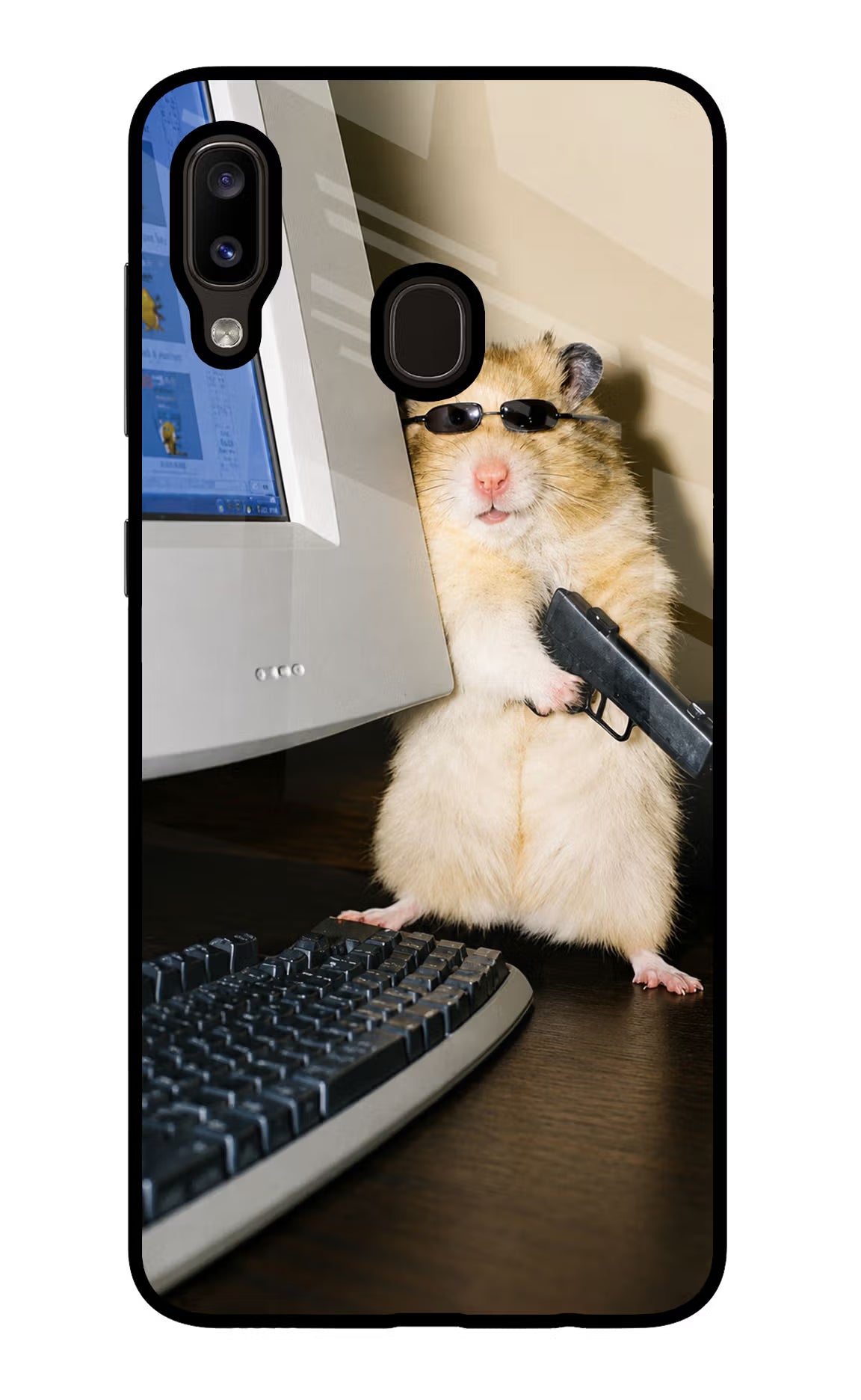 Hacker Hamster Samsung A20/M10s Glass Case