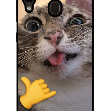 Silly Cat Call Samsung A20/M10s Glass Case
