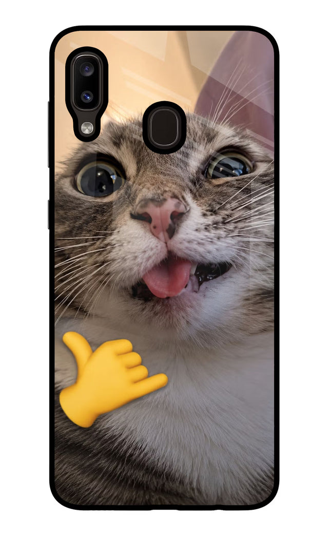 Silly Cat Call Samsung A20/M10s Glass Case